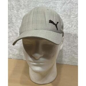 PUMA L/XL Fitted Baseball Cap Hat Olive Green Black Logo